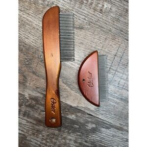 Oster Tug Free Dog Comb W Protect & Flea Mini Wood And Stainless Steel Pet Cat